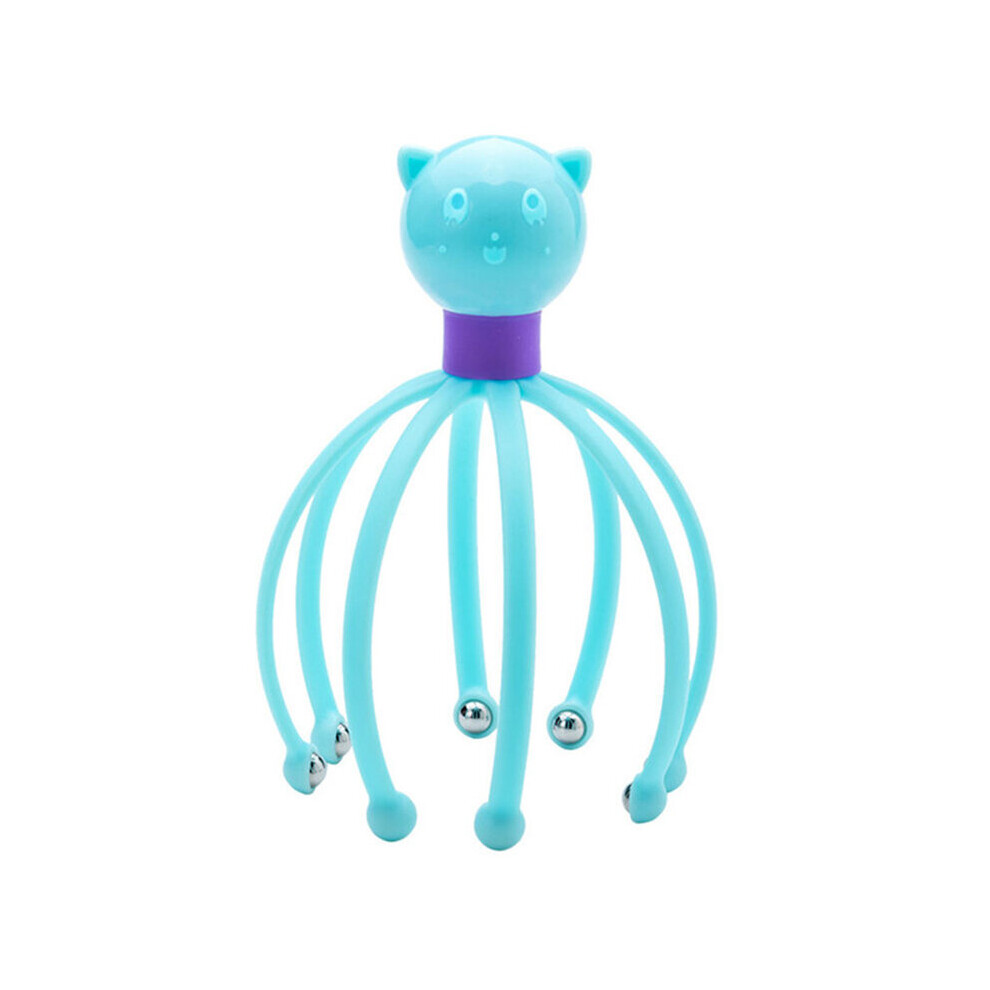 Dechoicelife Blue (A- Cat) Head Massager Neck Massage Anti-Stress Pain Relief Octopus Scalp Stress Relax Headache Stimulate Blood Circulate Head Massage