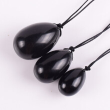 (a-drill 3 pcs) Yoni Egg Natural Obsidian Massage Set Undrill &Wooden base Crystal Mineral Ball Kegel Exercise Pelvic Floor Muscle Vaginal