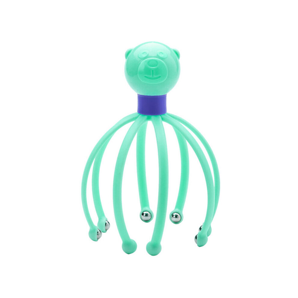 Dechoicelife Green (A- Cat) Head Massager Neck Massage Anti-Stress Pain Relief Octopus Scalp Stress Relax Headache Stimulate Blood Circulate Head Massage