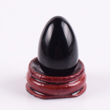 (a-undrill 30x20) Yoni Egg Natural Obsidian Massage Set Undrill &Wooden base Crystal Mineral Ball Kegel Exercise Pelvic Floor Muscle Vaginal