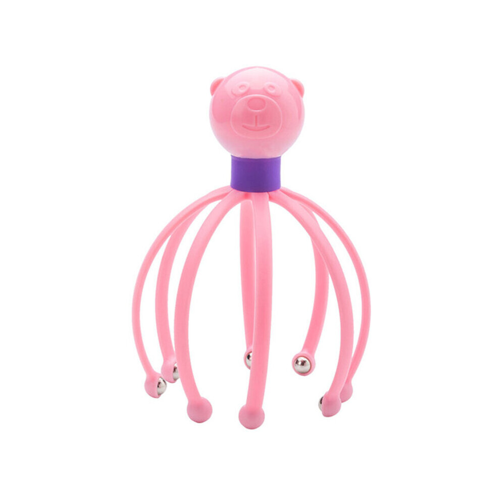 Dechoicelife Pink (A- Cat) Head Massager Neck Massage Anti-Stress Pain Relief Octopus Scalp Stress Relax Headache Stimulate Blood Circulate Head Massage