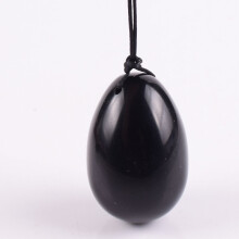 (a-drill 45x30) Yoni Egg Natural Obsidian Massage Set Undrill &Wooden base Crystal Mineral Ball Kegel Exercise Pelvic Floor Muscle Vaginal