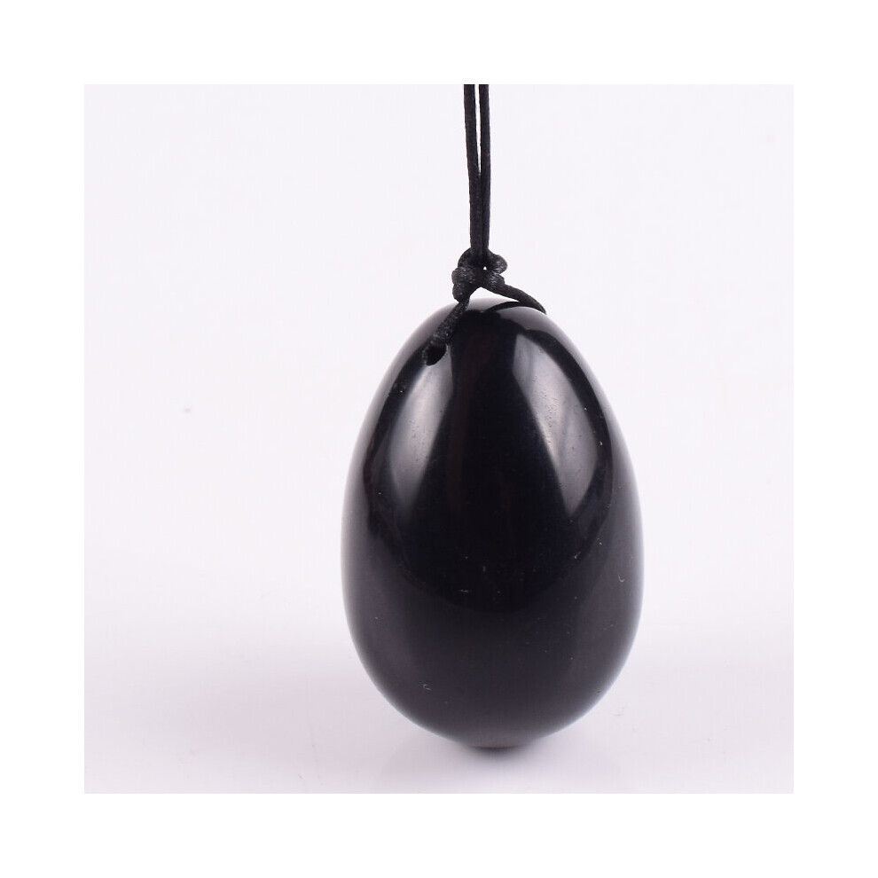 Dechoicelife (A-Drill 45X30) Yoni Egg Natural Obsidian Massage Set Undrill &Wooden Base Crystal Mineral Ball Kegel Exercise Pelvic Floor Muscle Vaginal
