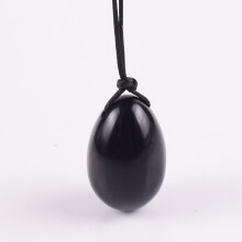 (a-drill 30x20) Yoni Egg Natural Obsidian Massage Set Undrill &Wooden base Crystal Mineral Ball Kegel Exercise Pelvic Floor Muscle Vaginal