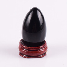 (a-undrill 40x25) Yoni Egg Natural Obsidian Massage Set Undrill &Wooden base Crystal Mineral Ball Kegel Exercise Pelvic Floor Muscle Vaginal