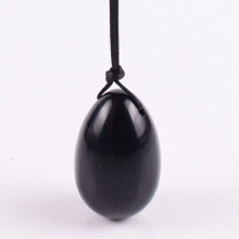 (a-drill 40x25) Yoni Egg Natural Obsidian Massage Set Undrill &Wooden base Crystal Mineral Ball Kegel Exercise Pelvic Floor Muscle Vaginal