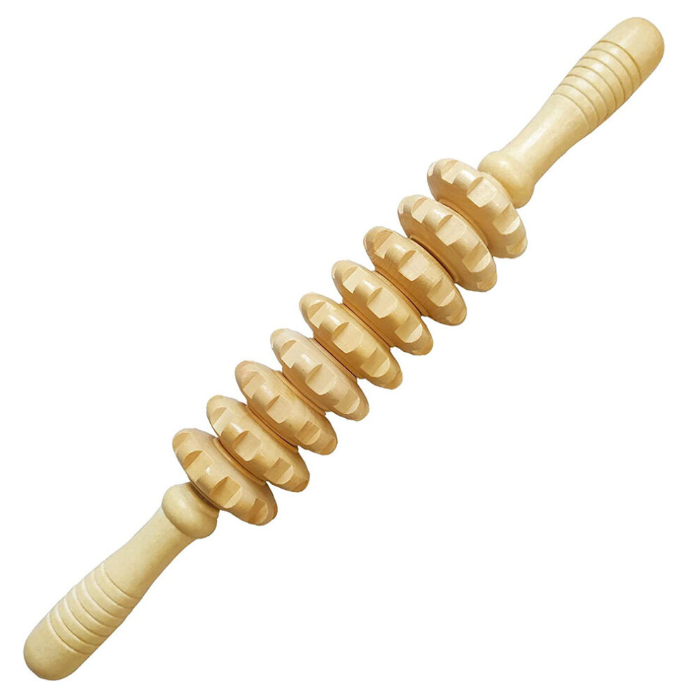 Dechoicelife (A-A2) Wooden Therapy Massager Roller Trigger Point Massager Stick For Fascia Cellulite Muscle & Abdomen Body, Muscle Belly Relief Tool