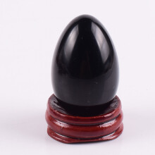 (a-undrill 45x30) Yoni Egg Natural Obsidian Massage Set Undrill &Wooden base Crystal Mineral Ball Kegel Exercise Pelvic Floor Muscle Vaginal