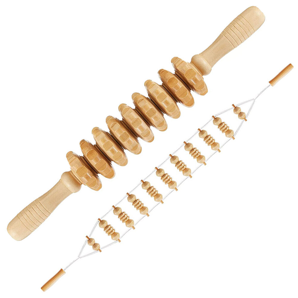 Dechoicelife 2Pcs/Set Wood Therapy Tools, Maderoterapia Colombiana Anti Cellulite Massager Lymphatic Drainage Massager For Muscle Pain Relief