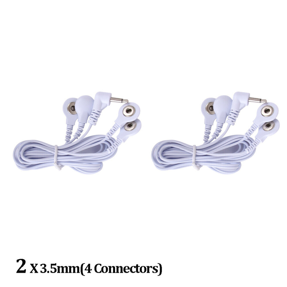 (a-2 X 3.5mm-4 Count) 2/4 Way Electrode Pads Standard Lead Electrotherapy TENS Wires Cable For Eletric Muscle Stimulator Physiotherapy Massage Relax-image-OPC-PC9PGPX-NEW