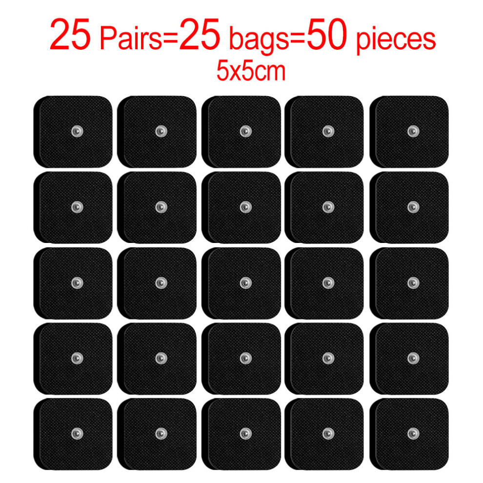 (a-50 Pcs) 50/100PCS 5x5cm Tens Electrode Pads Muscle Stimulator Electric Digital Machine Massager Sticker High Viscosity Conductive Gel-image-OPC-PC9PGPJ-NEW