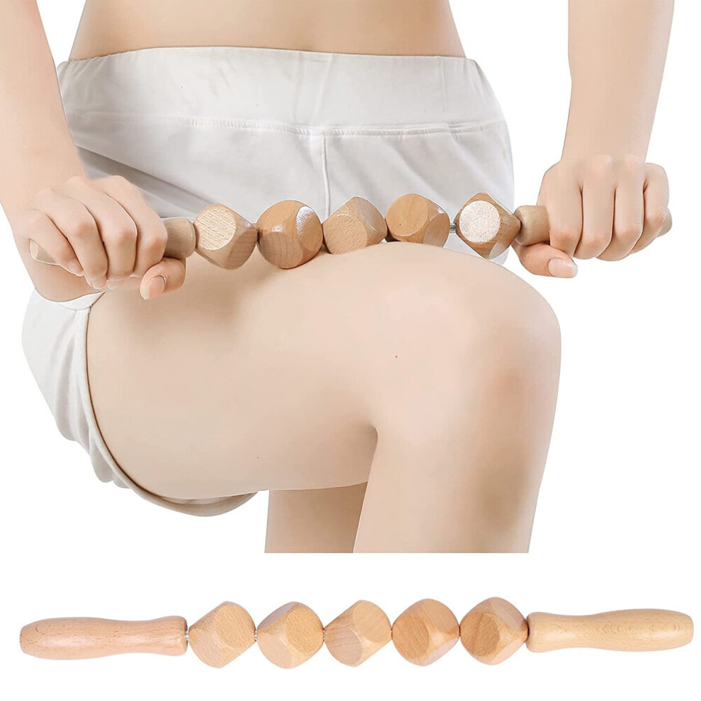 Dechoicelife 1 Pc Wooden Muscle Roller Stick Wood Therapy Massage Tool Fascia Blaster Cellulite Massager For Maderotherapy,Lymphatic Drainage
