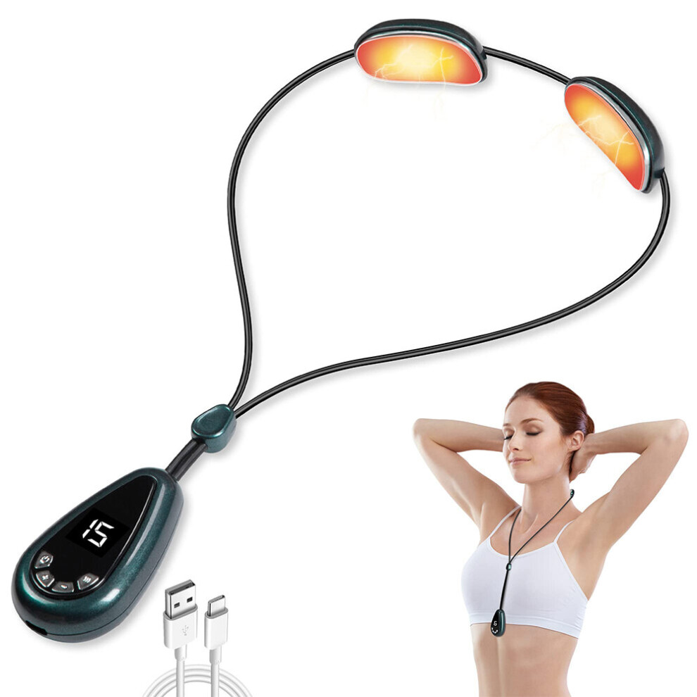 Dechoicelife Ems Electric Neck Massager With Heating Cervical Acupoints Lymphatic Massager For Pain Relief Pulse Muscle Massage Relax Therapy