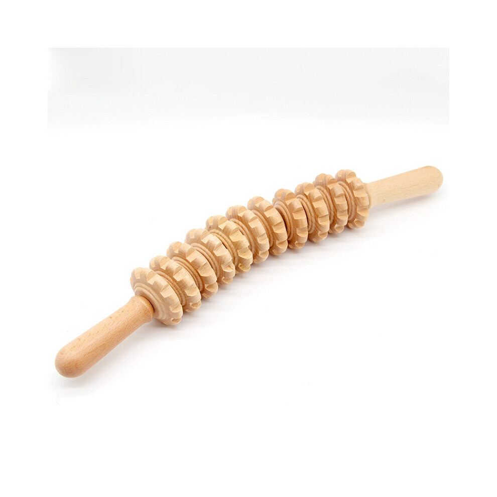 Dechoicelife Wood Therapy Roller Massage Tool Handheld Cellulite Trigger Point Stick Lymphatic Drainage Anti Cellulite Muscle Release Roller