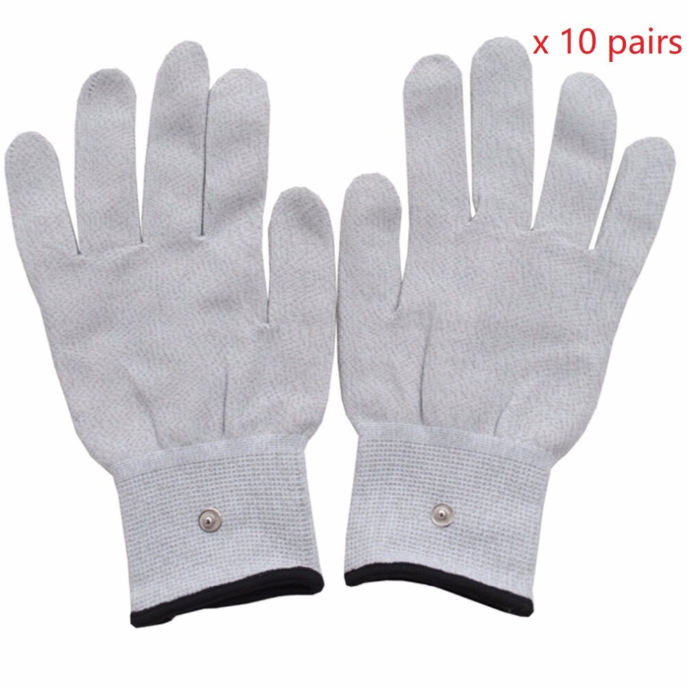 Dechoicelife Silver (A-10 Pairs Gloves) 1-10 Pairs Conductive Fiber Massage Gloves For Tens/Ems For Therapy Hand Massager Anti-Static/Anti-Skid Electrode Gloves