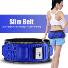 (a- EU Plug) Body Electric Vibrating Massager 5 Motors Slimming Belt Body Waist Leg Slimming Fat Burning Weight Losing Body Shaping Machine