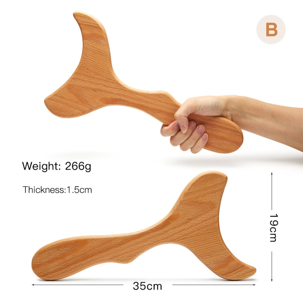 Dechoicelife (A-Gua Sha A) Natural Wooden Massager Reflexology Acupuncture Thai Massage Rollers Wood Gua Sha Tools Fast Deep Tissue Massager For Body Slim