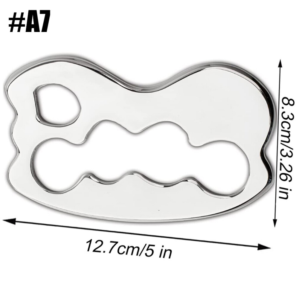 Dechoicelife (A-A7) Stainless Steel Gua Sha Scraping Massage Tool Lymphatic Drainage Massager Anti-Cellulite Body Shaping Relieve Muscle Soreness