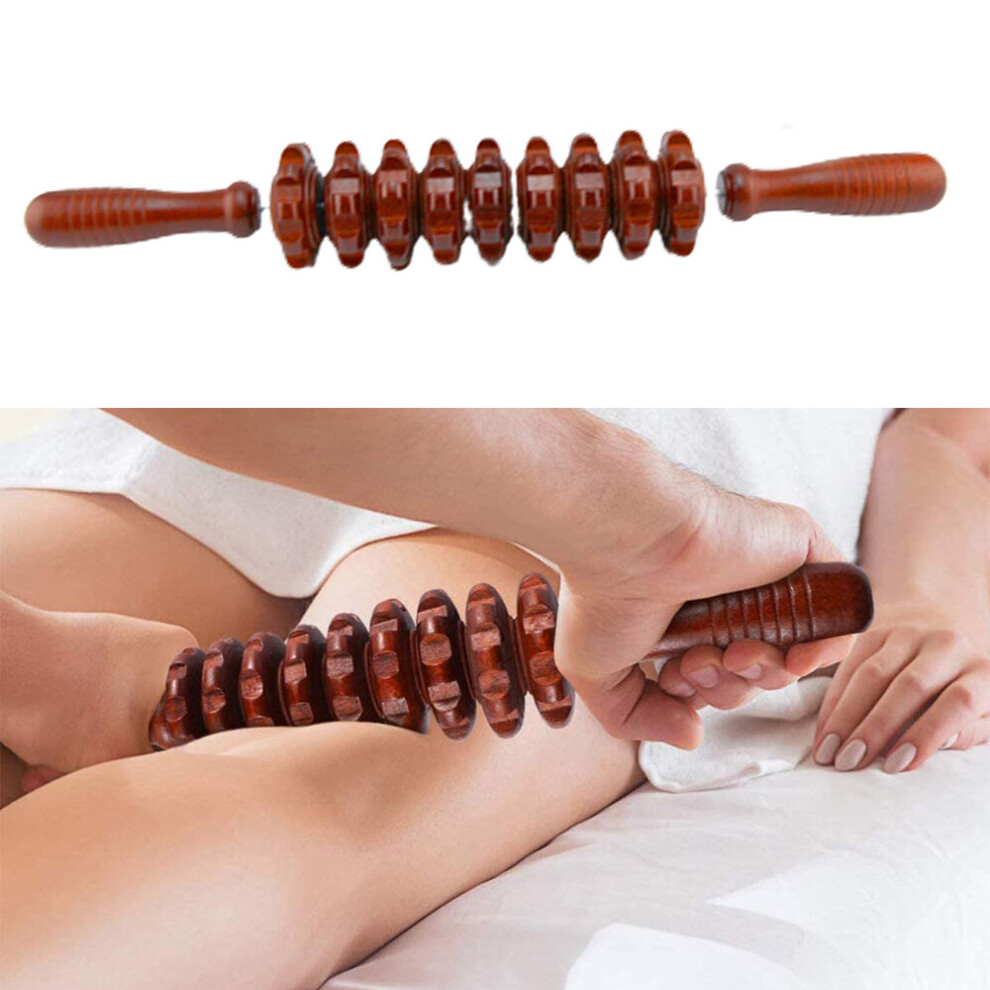 Dechoicelife (A-9 Wheel Roller B) 1Pc Wood Slimming Scraping Guasha Tool Anti Cellulite Body Sculpting Massage Roller For Muscle Pain Relief Blood Circulation