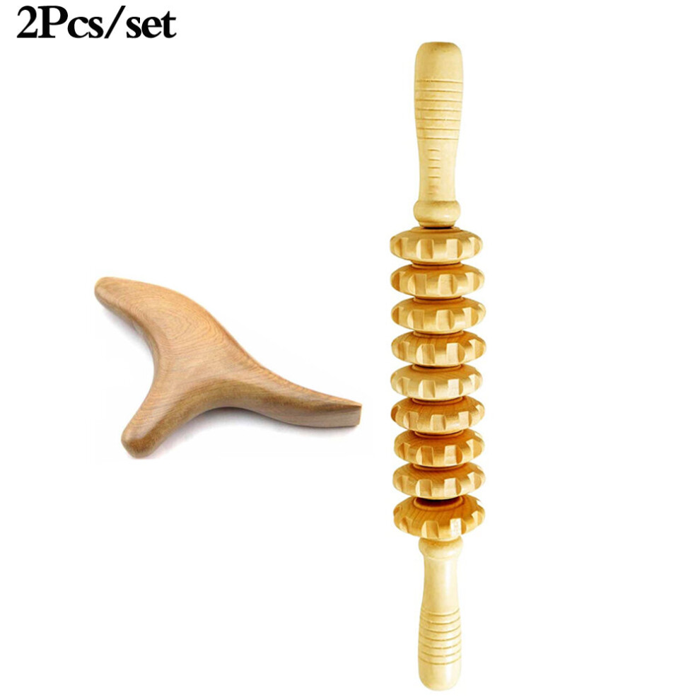 Dechoicelife Beige (A-) Wood Therapy Massage Tools,Lymphatic Drainage Massager Maderoterapia Kit Colombiana For Body Shaping,Massage Kit Tools