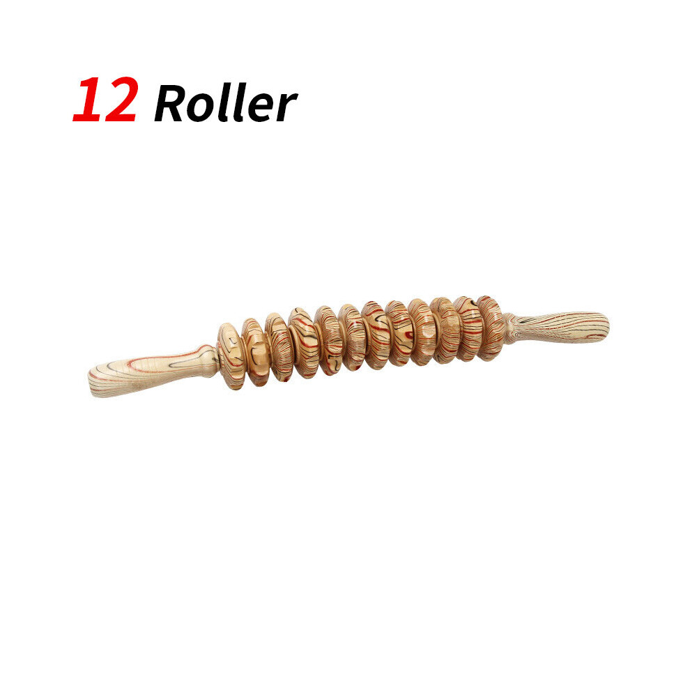 Dechoicelife (A-12 Wheel Roller A) 1Pc Wood Slimming Scraping Guasha Tool Anti Cellulite Body Sculpting Massage Roller For Muscle Pain Relief Blood Circulation