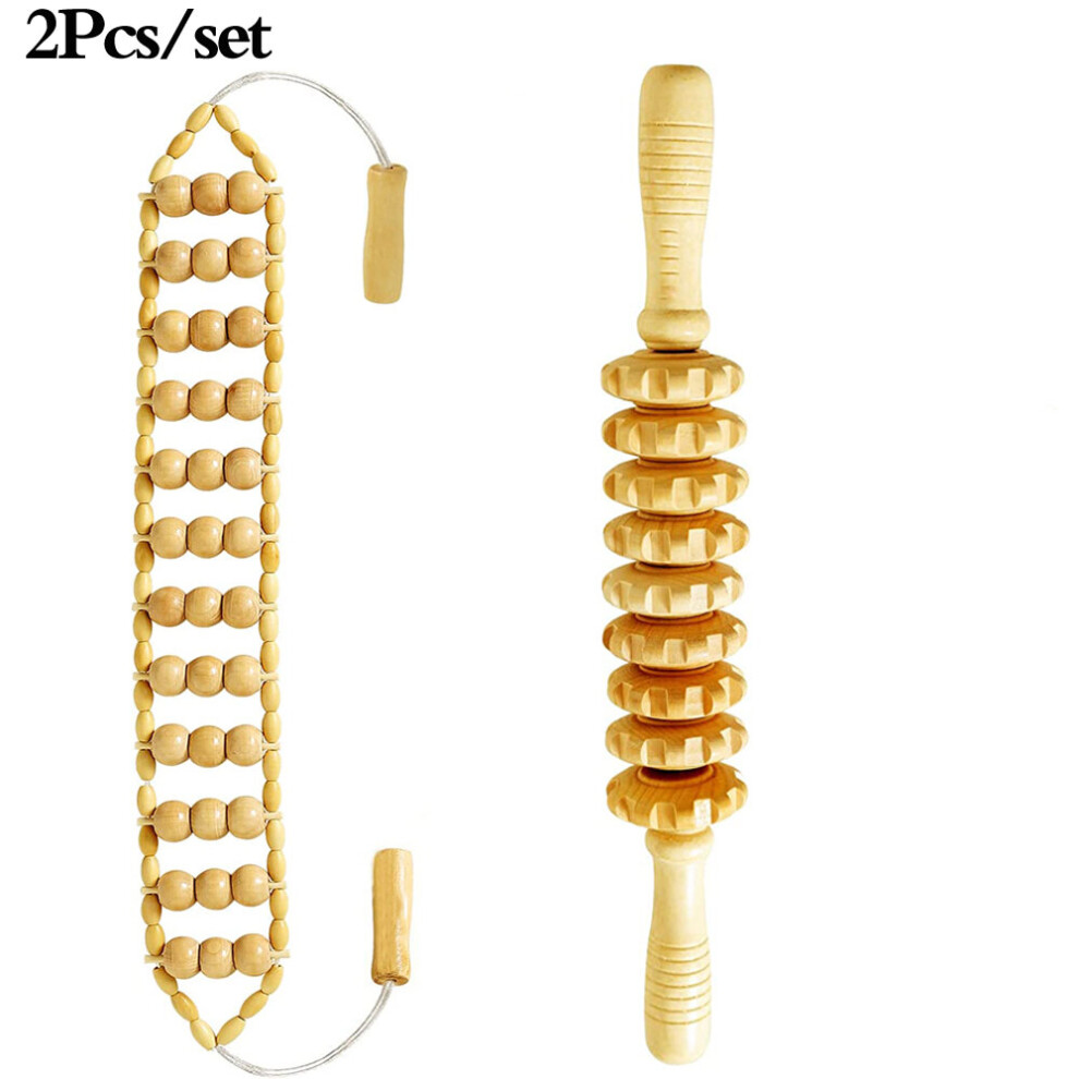 Dechoicelife White (A-) Wood Therapy Massage Tools,Lymphatic Drainage Massager Maderoterapia Kit Colombiana For Body Shaping,Massage Kit Tools