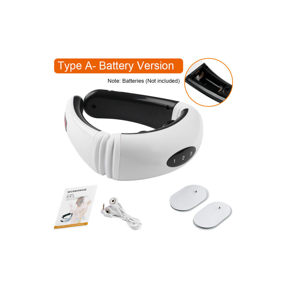 Dechoicelife (A-Battery Version) Electric Pulse Cervical Massager Far Infrared Heating Pain Relief Health Care Relaxation Tool Intelligent Back And Neck Massager