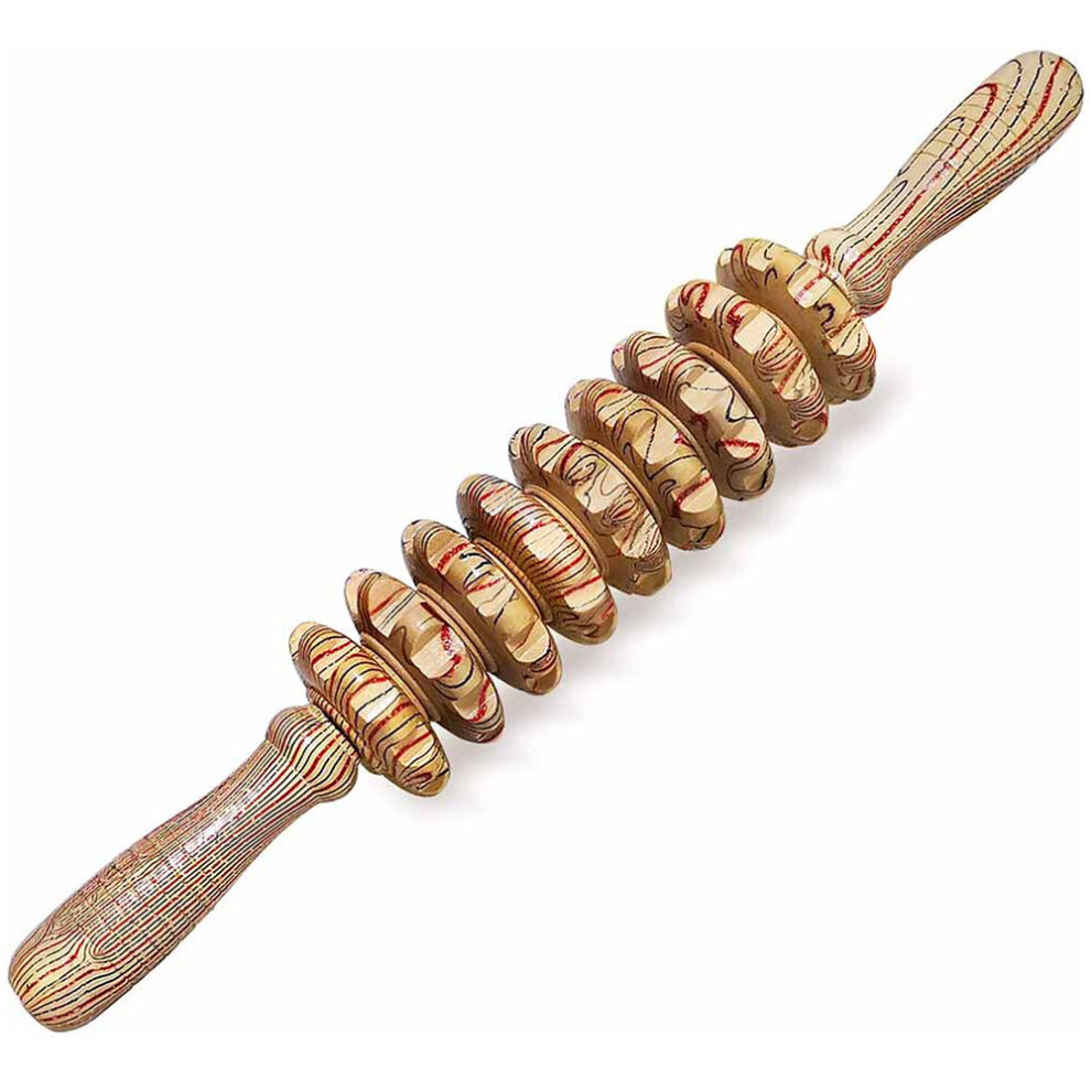 Dechoicelife Wood Cellulite Massage Tool, Massage Roller, Wooden Massager Handheld Roller Trigger Point Massager For Fascia, Muscle & Abdomen