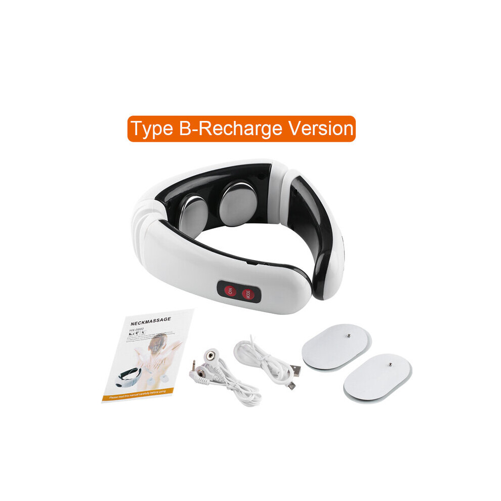 Dechoicelife (A-Recharge Version) Electric Pulse Cervical Massager Far Infrared Heating Pain Relief Health Care Relaxation Tool Intelligent Back And Neck Massager