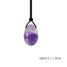 (a-Amethyst S) Natural Rose Quartz Yoni Egg Set Obsidian Kegel Exercise Jade Egg Vagina Muscle Tightening Crystal Balls Drilled Massage Stone