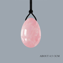 (a-Rose quartz L) Natural Rose Quartz Yoni Egg Set Obsidian Kegel Exercise Jade Egg Vagina Muscle Tightening Crystal Balls Drilled Massage Stone