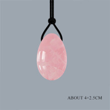 (a-Rose quartz M) Natural Rose Quartz Yoni Egg Set Obsidian Kegel Exercise Jade Egg Vagina Muscle Tightening Crystal Balls Drilled Massage Stone