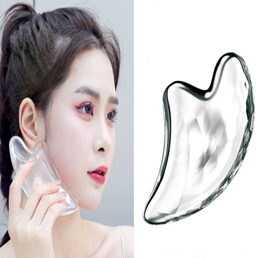 Dechoicelife Guasha Beautiful Massage Crystal Transparent Scraping Massage Scraper Face Massager Acupuncture Gua Sha Eye Face Board Spa Massa