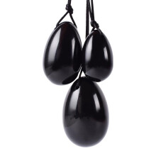 (a-3 pcs) Wholesale Yoni Egg Natural Obsidian Egg Set Drill Crystal Mineral Ball Kegel Exercise Pelvic Floor Muscle Vagina For Woman