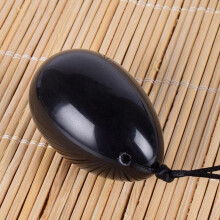 (a-45x30 Obsidian) Big Yoni Egg 100% Natural Stone Healing Jade Crystal Egg Drill 45*30 MM Mineral Ball Kegel Massage Pelvic Floor Muscle Vaginal