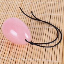 (a-45x30 Rose quartz) Big Yoni Egg 100% Natural Stone Healing Jade Crystal Egg Drill 45*30 MM Mineral Ball Kegel Massage Pelvic Floor Muscle Vaginal