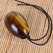 (a-45x30 Tiger eye) Big Yoni Egg 100% Natural Stone Healing Jade Crystal Egg Drill 45*30 MM Mineral Ball Kegel Massage Pelvic Floor Muscle Vaginal