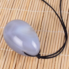 (a-45x30 Agate) Big Yoni Egg 100% Natural Stone Healing Jade Crystal Egg Drill 45*30 MM Mineral Ball Kegel Massage Pelvic Floor Muscle Vaginal