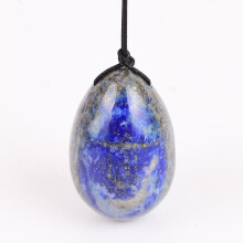 (a-45x30 Lapis Lazuli) Big Yoni Egg 100% Natural Stone Healing Jade Crystal Egg Drill 45*30 MM Mineral Ball Kegel Massage Pelvic Floor Muscle Vaginal