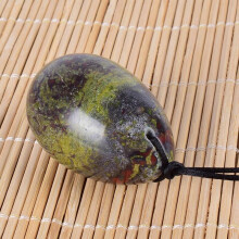(a-45x30 Dragon Jasper) Big Yoni Egg 100% Natural Stone Healing Jade Crystal Egg Drill 45*30 MM Mineral Ball Kegel Massage Pelvic Floor Muscle Vaginal
