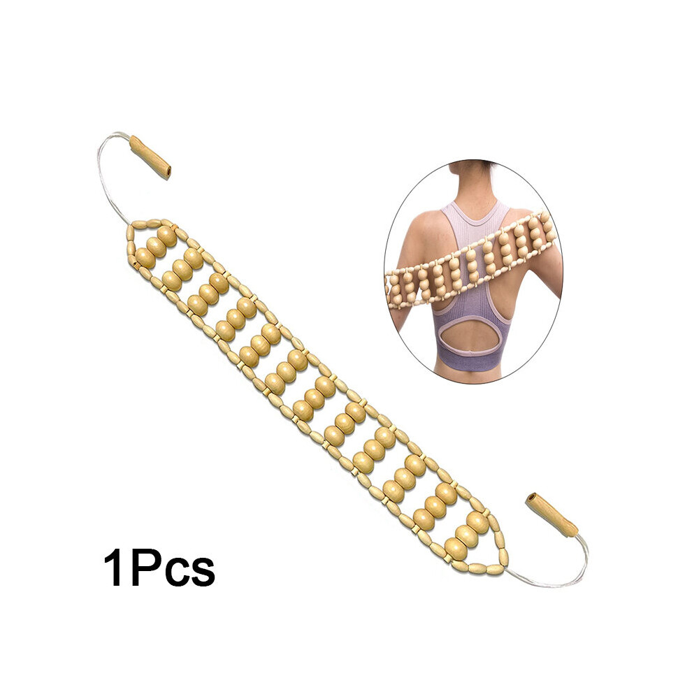 Dechoicelife Back Massager Roller Rope, Manual Massage Strap For Back, Wooden Therapy Lymphatic Anti Cellulite Muscle Recovery Massage Tool