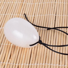 (a-45x30 White jade) Big Yoni Egg 100% Natural Stone Healing Jade Crystal Egg Drill 45*30 MM Mineral Ball Kegel Massage Pelvic Floor Muscle Vaginal