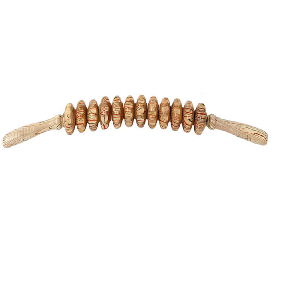 Dechoicelife (A-Style2) Wood Therapy Roller Massage Tool Handheld Cellulite Trigger Point Stick Lymphatic Drainage Anti Cellulite Muscle Release Roller
