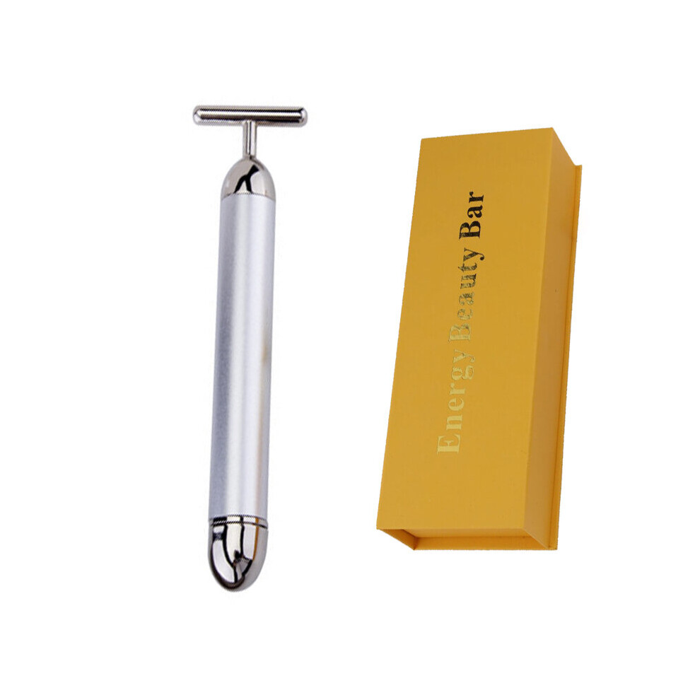 Dechoicelife (A-Silvery Set) Facial Massager T-Shape Electric Sign Face Massage Tools For Sensitive Skin Face Pull Tight Firming Lift Relieve Fatigue