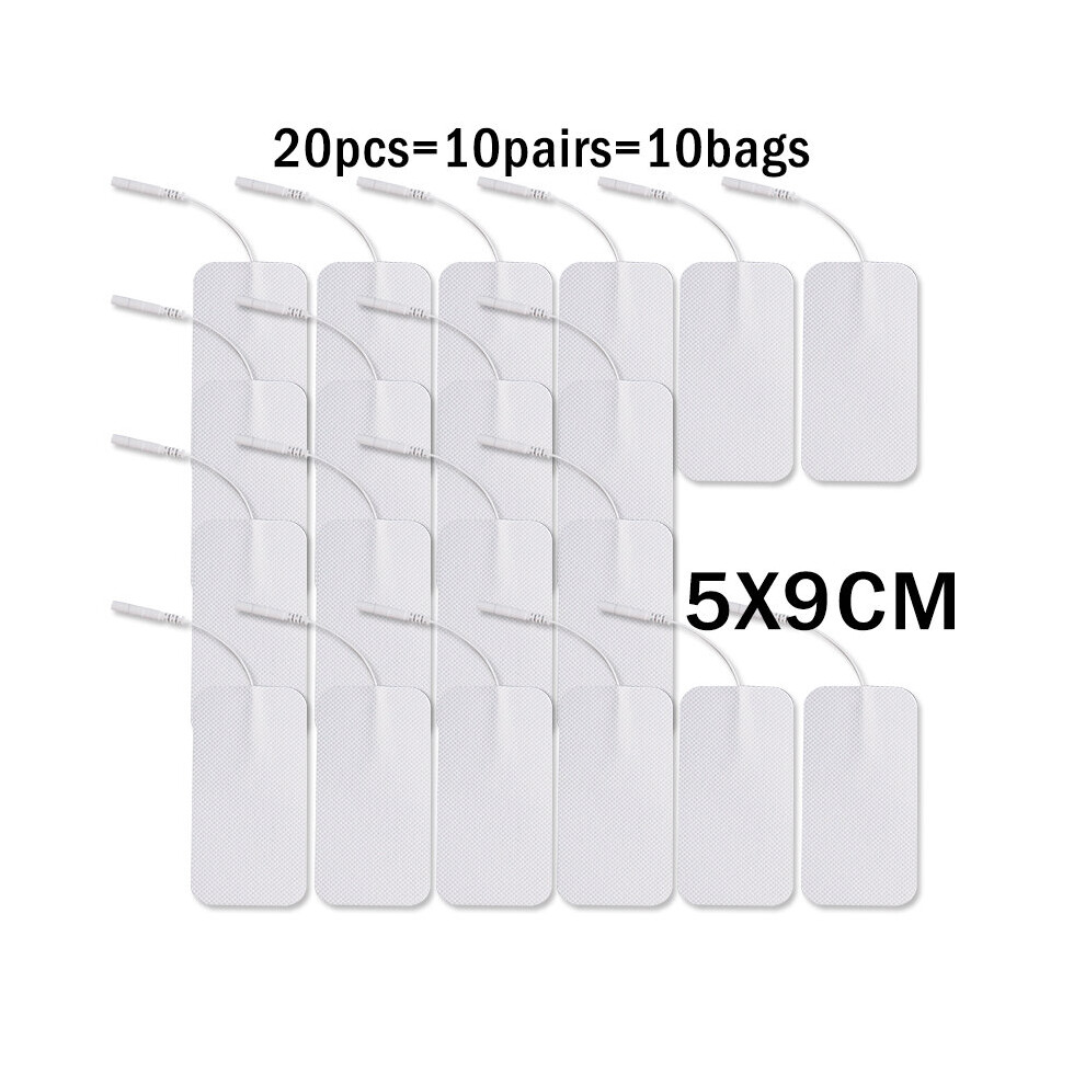 Dechoicelife 20Pcs Self Adhesive Gel Electrode Pads 5*9Cm For Tens Physiotherapy Ems Nerve Muscle Stimulator Tens Therapy 2.0Mm Plug