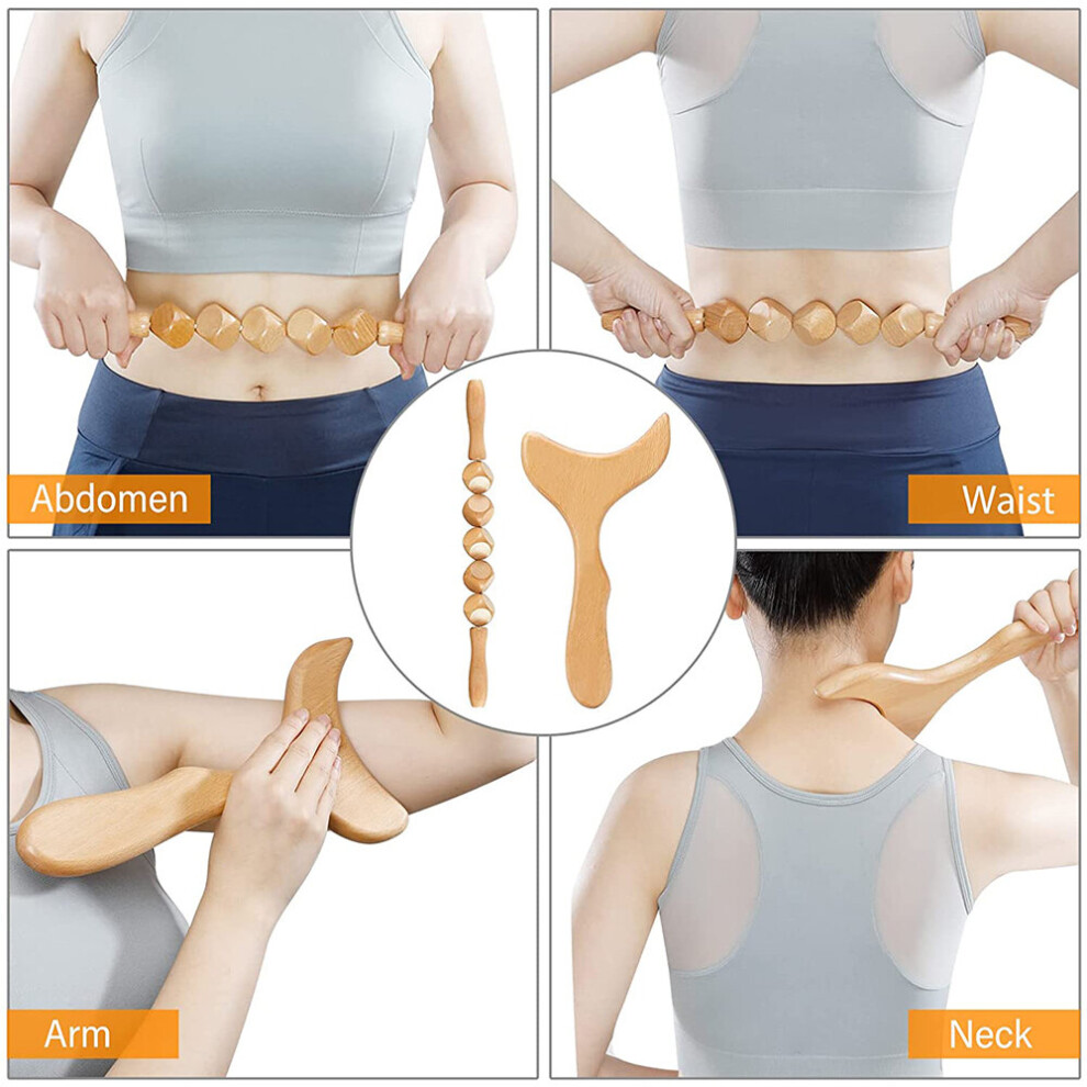 Dechoicelife Silver (A-) Wood Therapy Massage Tools Lymphatic Drainage Massager Body Sculpting Tools For Maderoterapia Colombiana,Anti-Cellulite Massager