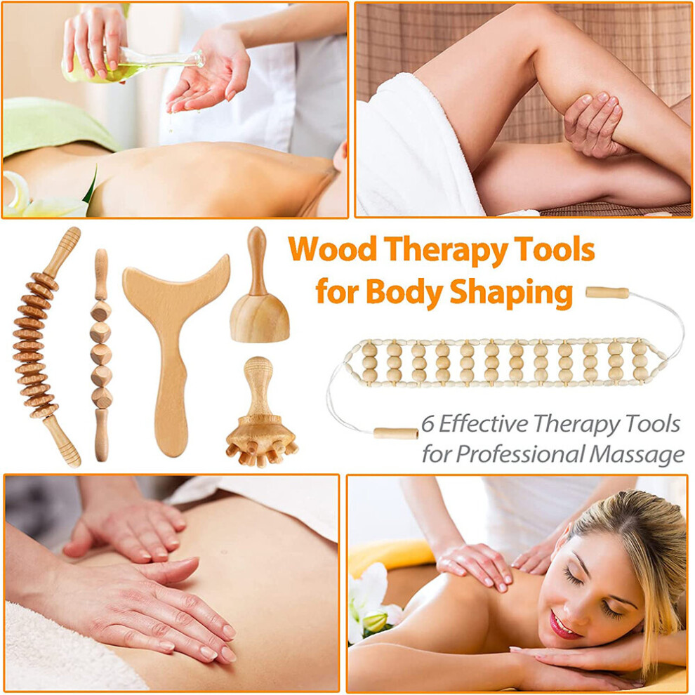 Dechoicelife Pink (A-) Wood Therapy Massage Tools Lymphatic Drainage Massager Body Sculpting Tools For Maderoterapia Colombiana,Anti-Cellulite Massager