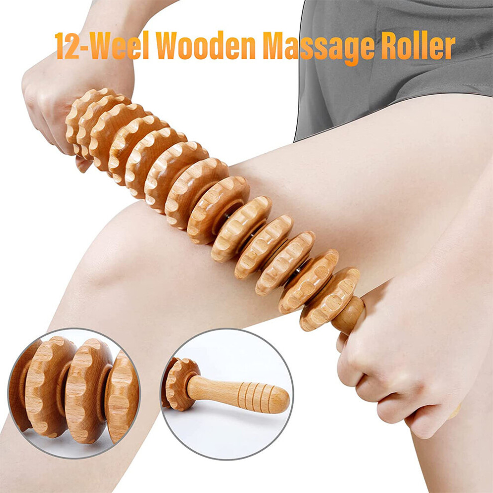 Dechoicelife (A-5Pcs) Wood Therapy Massage Tools Lymphatic Drainage Massager Body Sculpting Tools For Maderoterapia Colombiana,Anti-Cellulite Massager