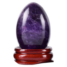 (a-45x30 mm) Yoni Egg Natural Amethyst Massages Tool Set Undrill &Wooden Base Crystal Mineral Ball Kegel Exercise Pelvic Floor Muscle Vaginal