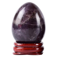 (a-50x30 mm) Yoni Egg Natural Amethyst Massages Tool Set Undrill &Wooden Base Crystal Mineral Ball Kegel Exercise Pelvic Floor Muscle Vaginal